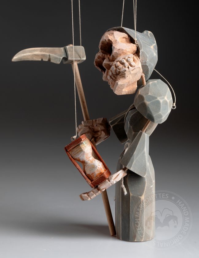 Tod - handgeschnitzte tschechische Marionette aus Holz