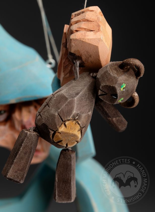 Sleepy - Marionetta ceca in legno intagliata a mano