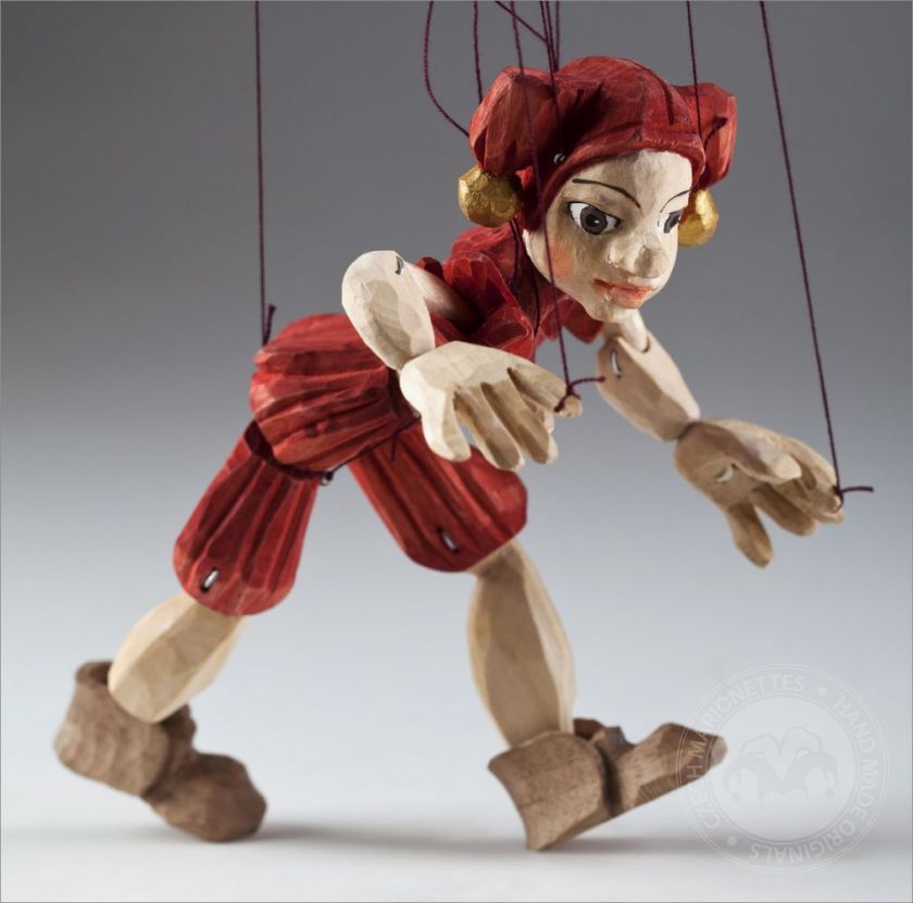 Jester hand-carved marionette (S Size)