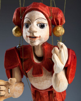 Marionnette sculptée à la main de bouffon (L)